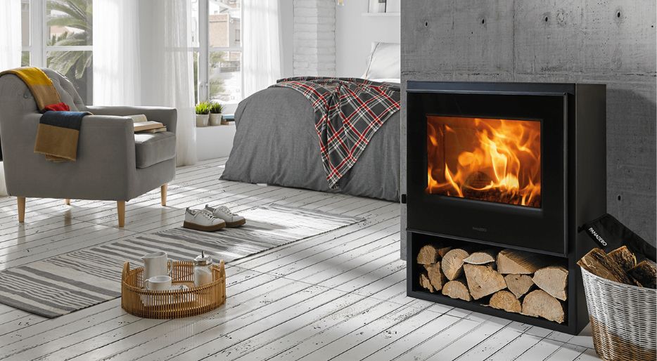 Decorate your bedroom with a wood stove