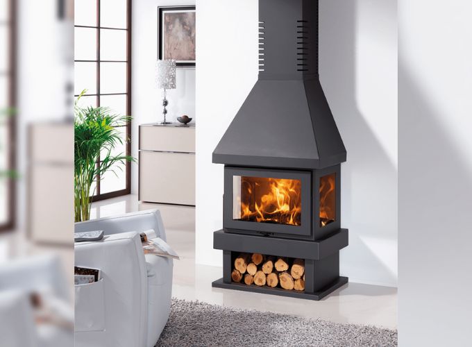 Metal fireplaces for an industrial style