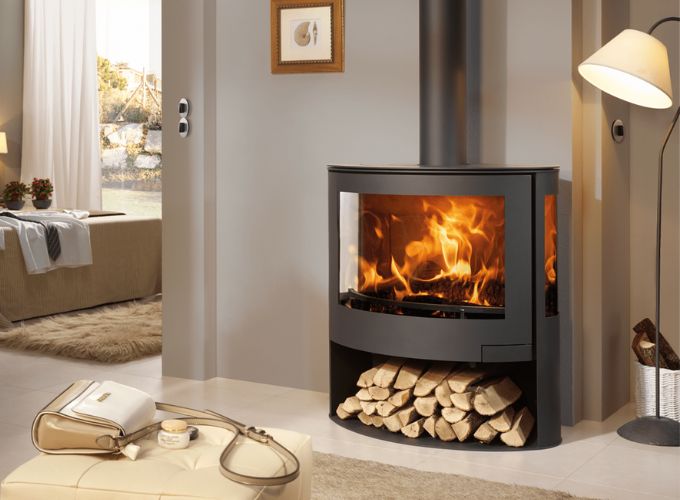 Contemporary style wood-burning stove