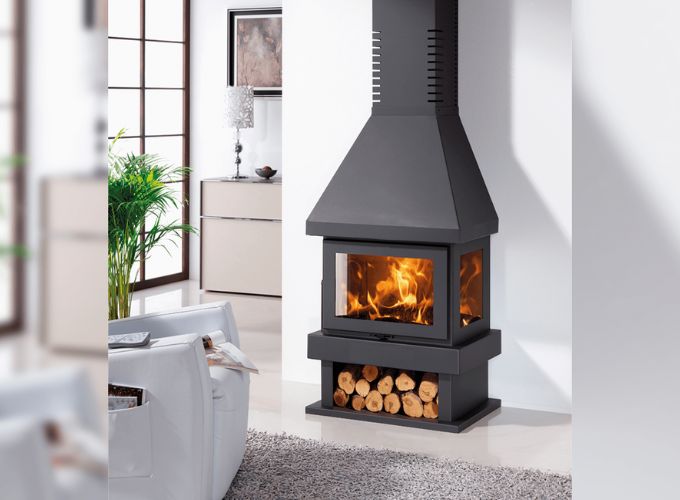 Industrial style wood stove 