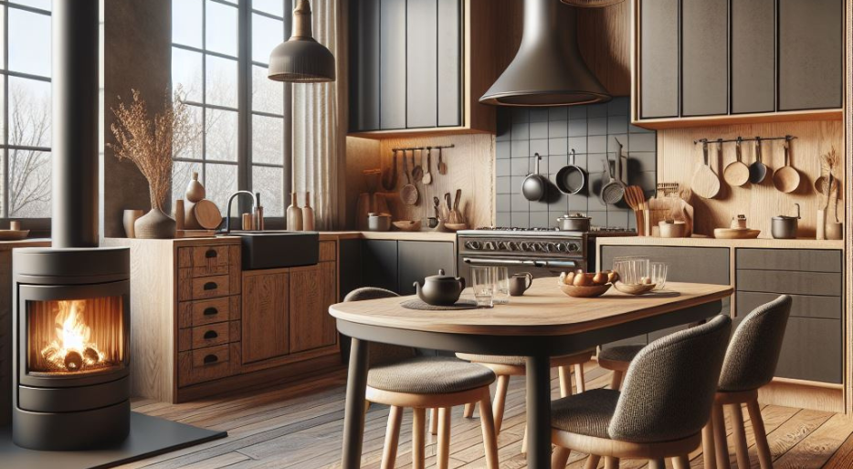 Keukens met houtkachels: het creëren van een gezellige en functionele omgeving
