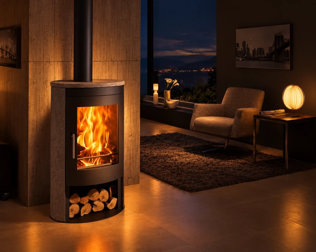 OVAL 3 STONE wood stove by PANADERO